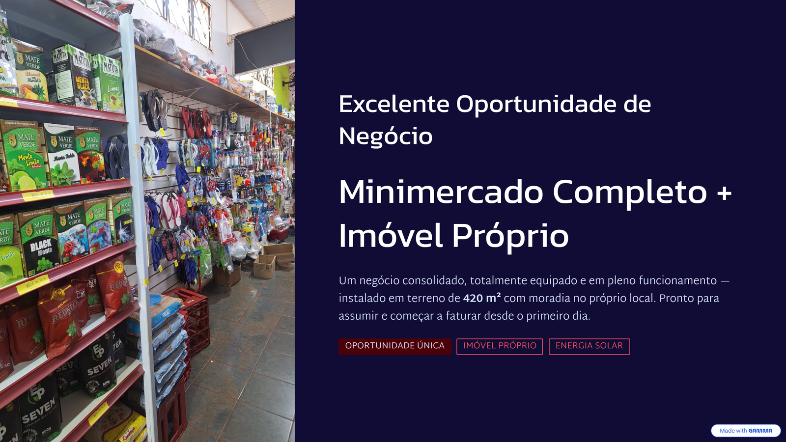 Grande oportunidade de investimento - Minimercado em bairro